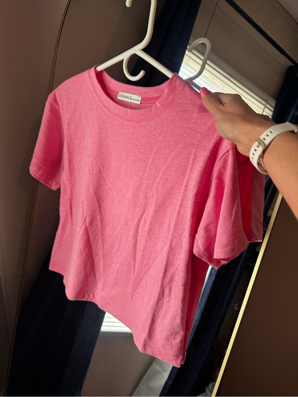 Pink Short Sleeve Boxy Crewneck Tee